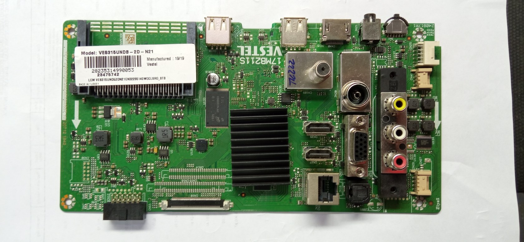 TK222 TOSHIBA 32L3863DG 10120712 MAIN 17MB211S